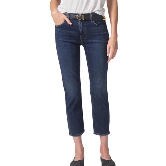 Citizens Of Humanity Dark Blue Isola Slim Crop In Court land Size 29 - Picture 1 of 16